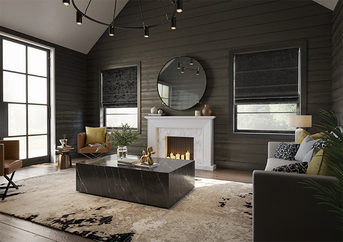 Cyrus Crushed Velvet, Twilight - Roman Blind - Image 6